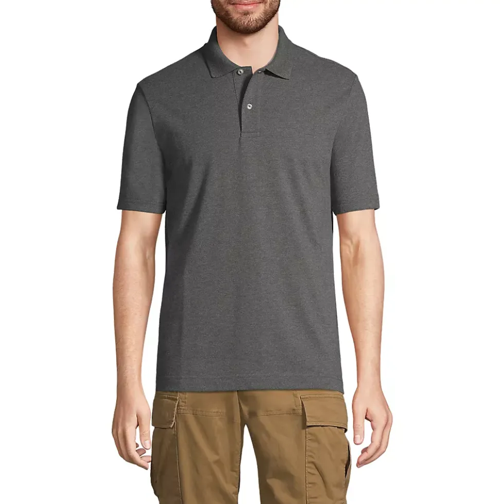 School Uniform Men's Short Sleeve Basic Mesh Polo Shirt