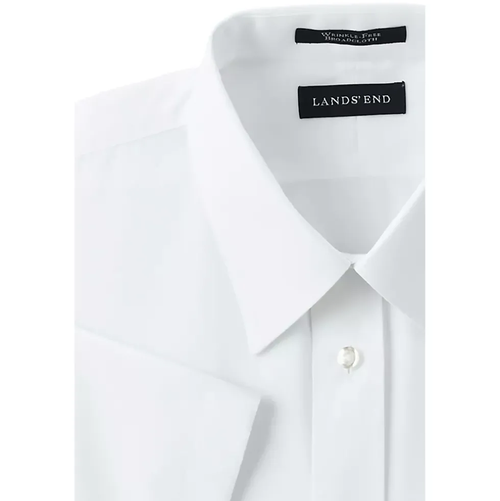 School Uniform Men's Short Sleeve Straight Collar Broadcloth Shirt