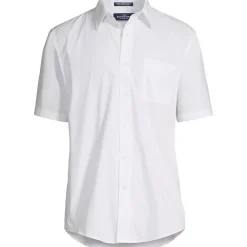 School Uniform Men's Short Sleeve Straight Collar Broadcloth Shirt
