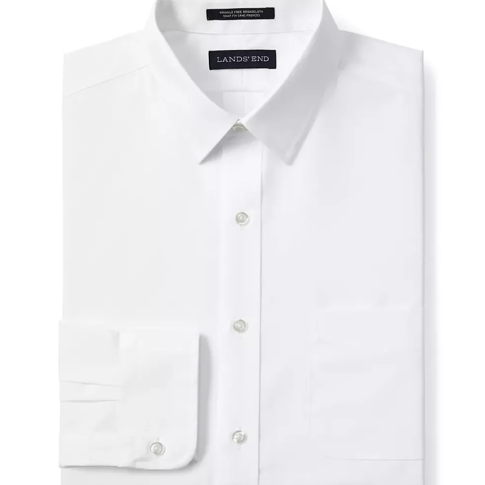 School Uniform Men's Slim Fit Long Sleeve Straight Collar Broadcloth Dress Shirt