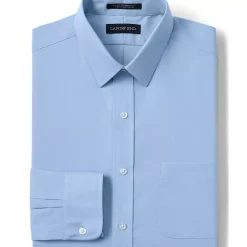School Uniform Men's Slim Fit Long Sleeve Straight Collar Broadcloth Dress Shirt