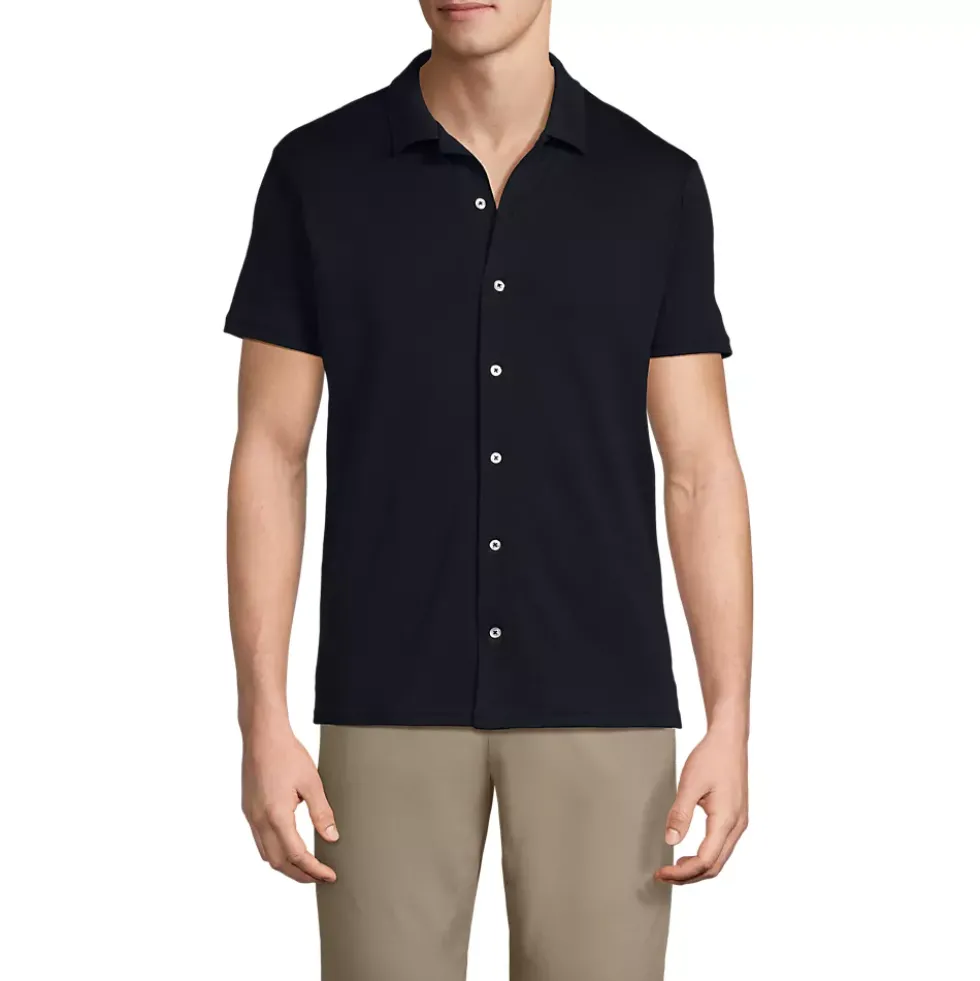 School Uniform Men's Supima Short Sleeve Button Front Shirt