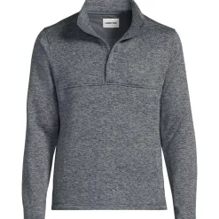 School Uniform Men's Sweater Fleece Snap Neck Pullover Jacket