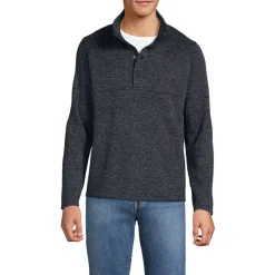 School Uniform Men's Sweater Fleece Snap Neck Pullover Jacket