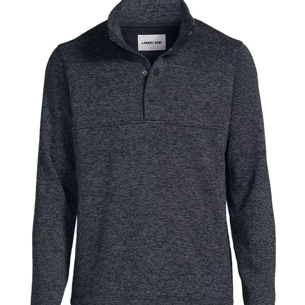 School Uniform Men's Sweater Fleece Snap Neck Pullover Jacket