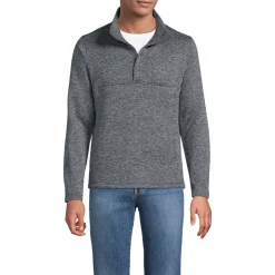 School Uniform Men's Sweater Fleece Snap Neck Pullover Jacket