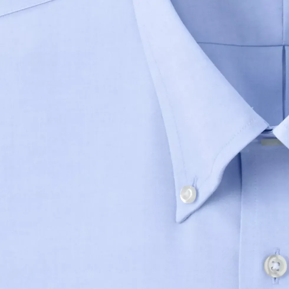 School Uniform Men's Tailored Long Sleeve No Iron Buttondown Pinpoint Shirt