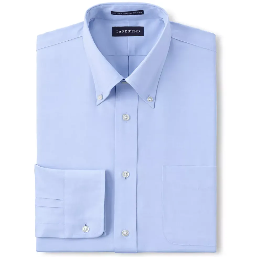 School Uniform Men's Tailored Long Sleeve No Iron Buttondown Pinpoint Shirt