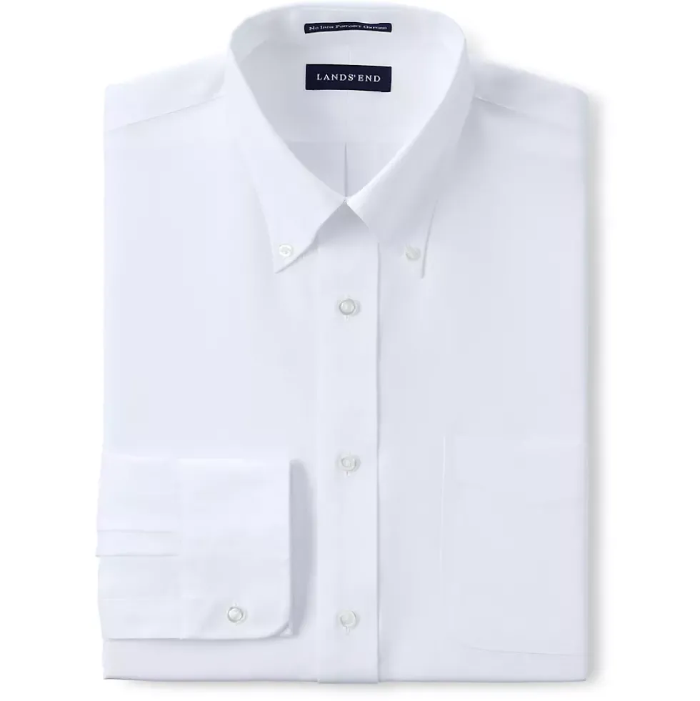 School Uniform Men's Tailored Long Sleeve No Iron Buttondown Pinpoint Shirt