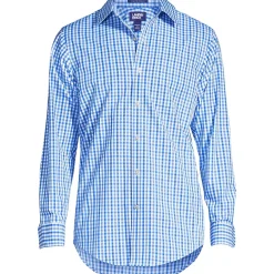 School Uniform Men's Tailored Fit Straight Collar Patterned Broadcloth Shirt
