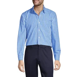 School Uniform Men's Tailored Fit Straight Collar Patterned Broadcloth Shirt