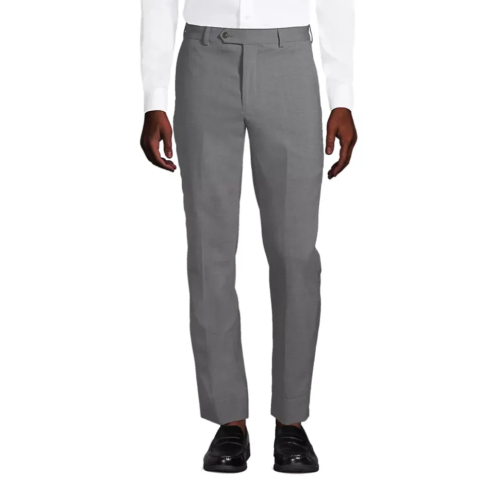 School Uniform Men's Washable Wool Tailored Plain Front Trousers