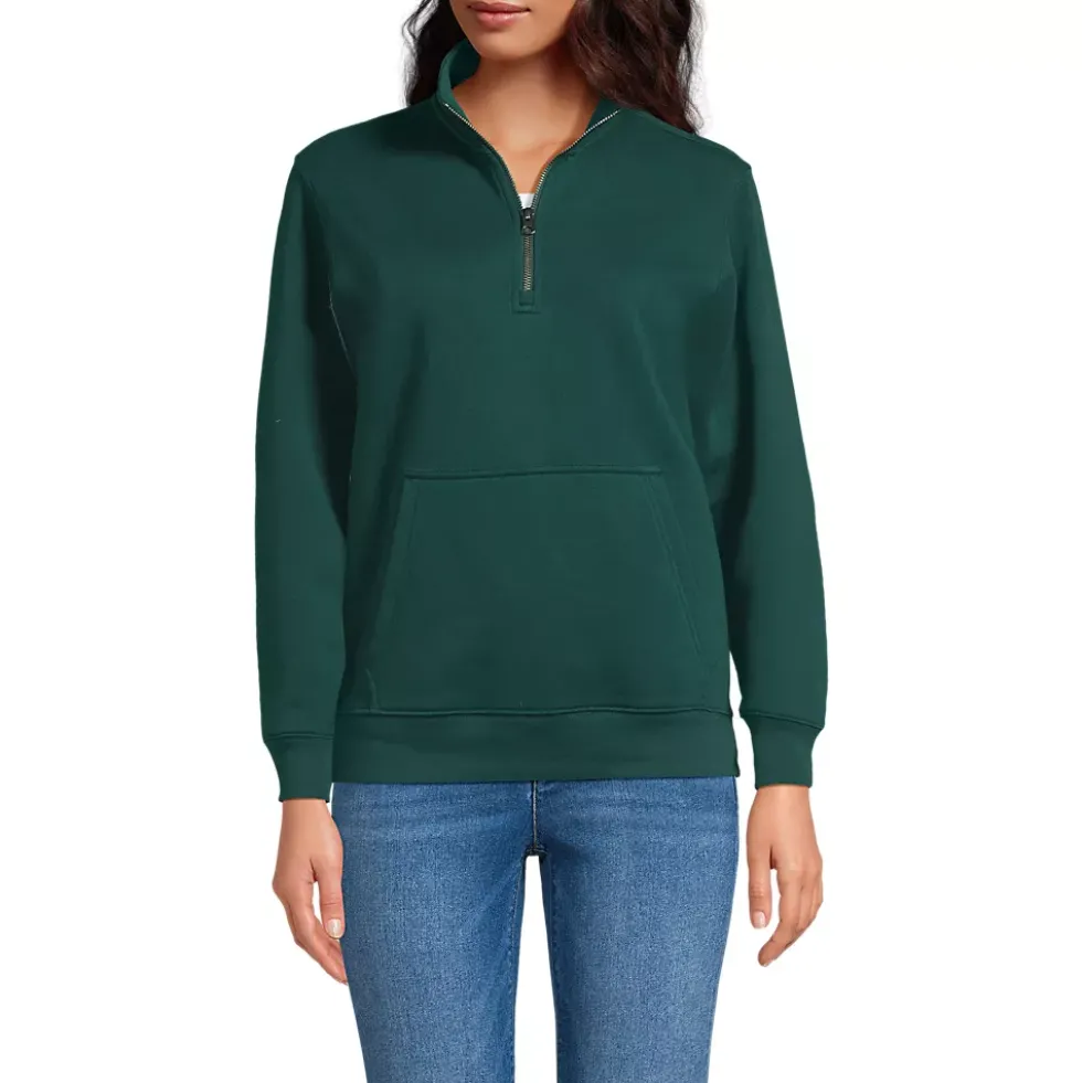 School Uniform Unisex Long Sleeve Quarter Zip Mock Neck Sweatshirt