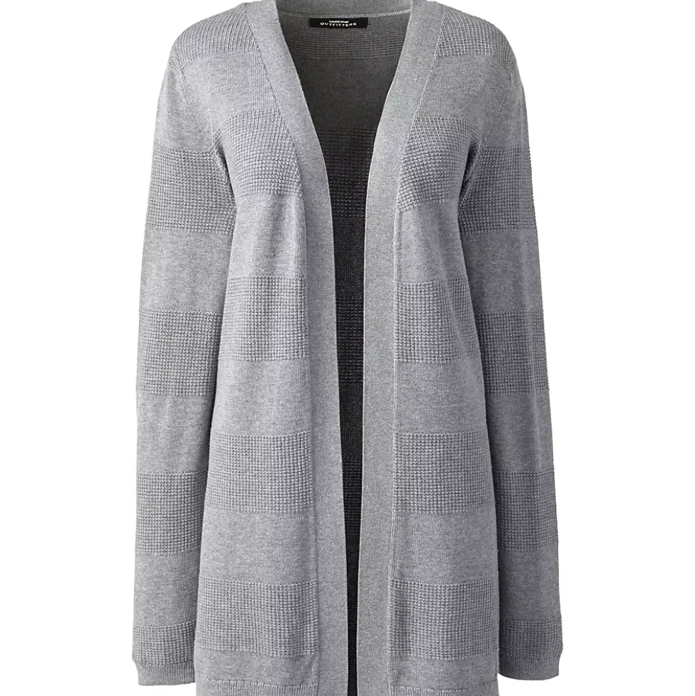 School Uniform Women's Cotton Modal Texture Stripe Open Cardigan Sweater