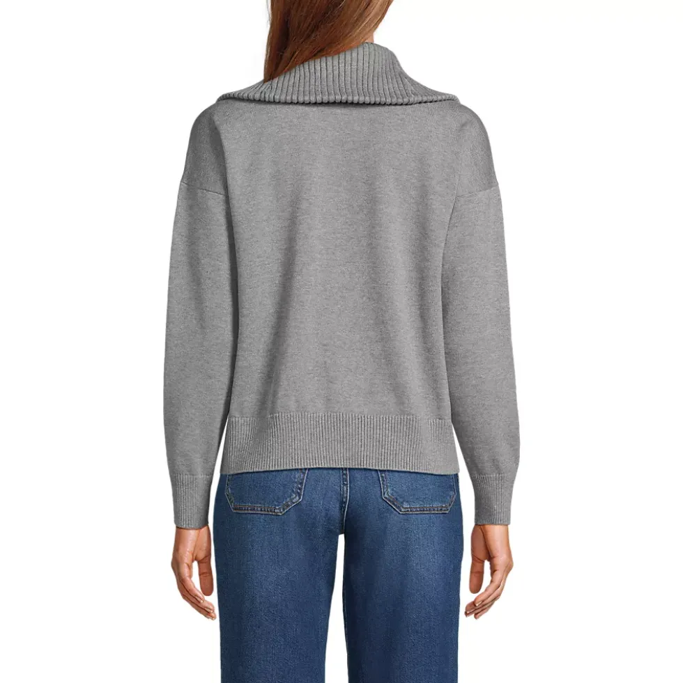 School Uniform Women's Cotton Modal Long Sleeve Zip Front Cardigan Sweater Jacket