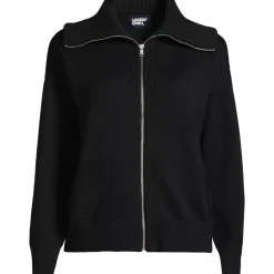 School Uniform Women's Cotton Modal Long Sleeve Zip Front Cardigan Sweater Jacket