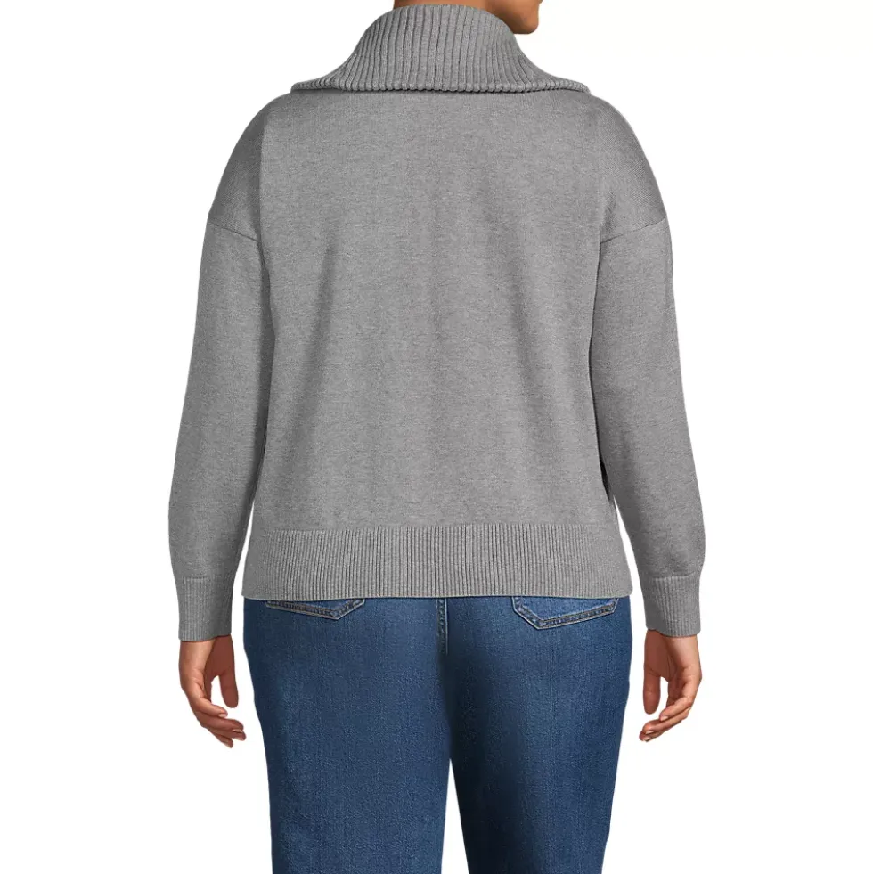 School Uniform Women's Cotton Modal Long Sleeve Zip Front Cardigan Sweater Jacket