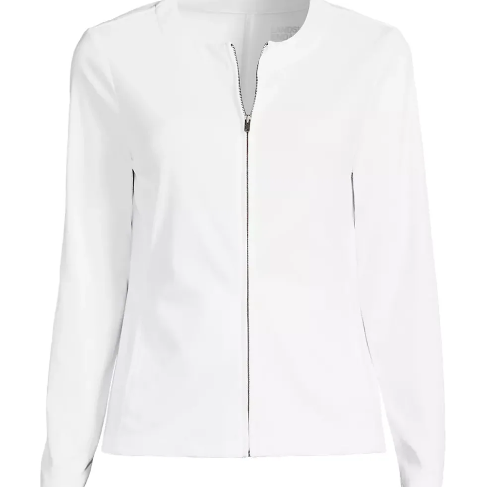 School Uniform Women's Cotton Polyester Zip Crew Cardigan