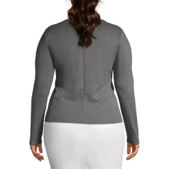 School Uniform Women's Cotton Polyester Zip Crew Cardigan