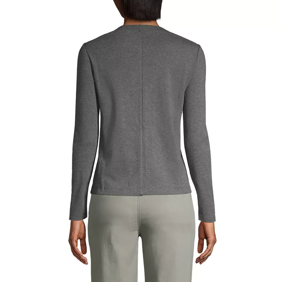 School Uniform Women's Cotton Polyester Zip Crew Cardigan