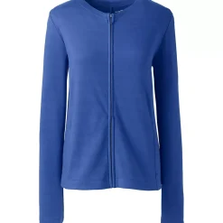 School Uniform Women's Cotton Polyester Zip Crew Cardigan