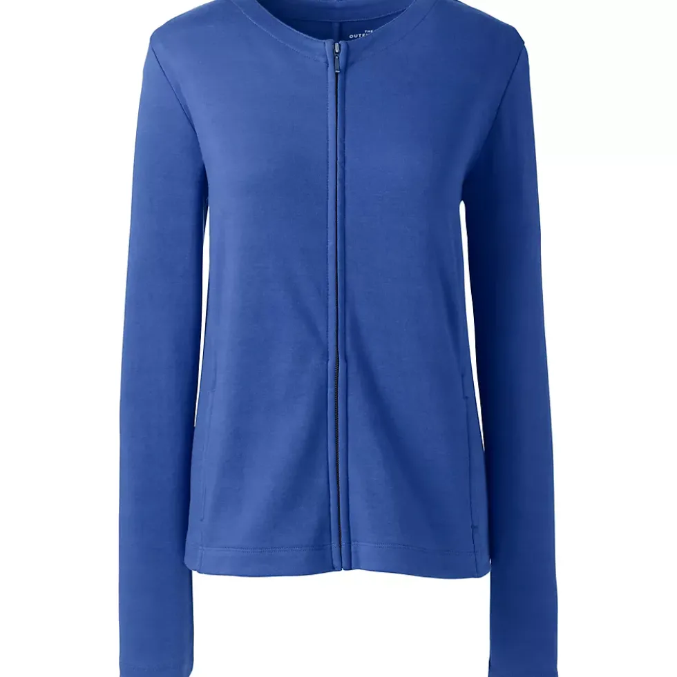 School Uniform Women's Cotton Polyester Zip Crew Cardigan