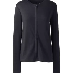 School Uniform Women's Cotton Polyester Zip Crew Cardigan