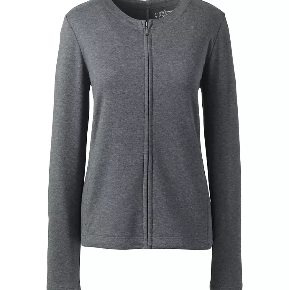 School Uniform Women's Cotton Polyester Zip Crew Cardigan