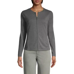 School Uniform Women's Cotton Polyester Zip Crew Cardigan