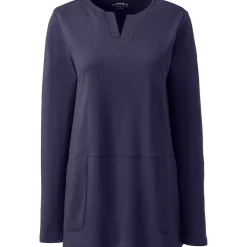 School Uniform Women's Cotton Polyester Long Sleeve Tunic with Pockets
