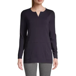 School Uniform Women's Cotton Polyester Long Sleeve Tunic with Pockets