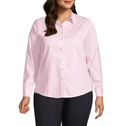 School Uniform Women's Long Sleeve No Iron Pinpoint Shirt