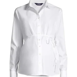School Uniform Women's Long Sleeve Maternity Adjustable Stretch Shirt