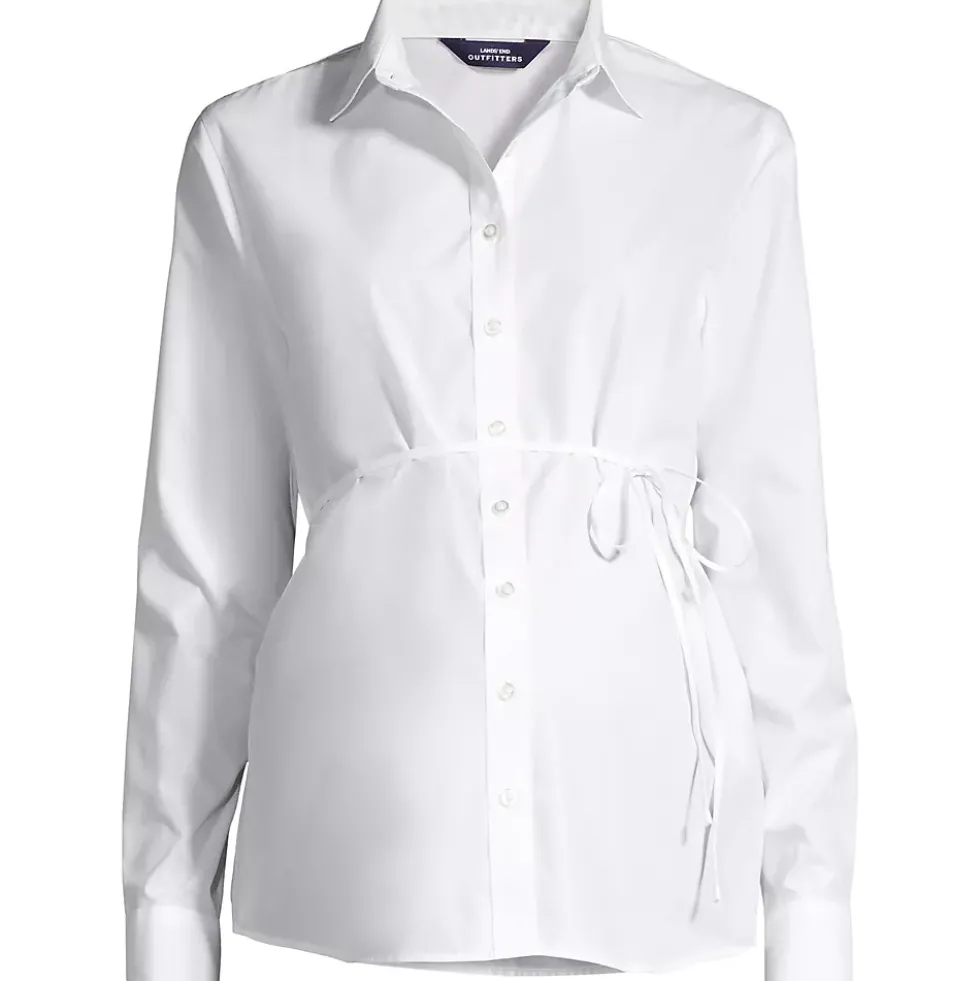 School Uniform Women's Long Sleeve Maternity Adjustable Stretch Shirt