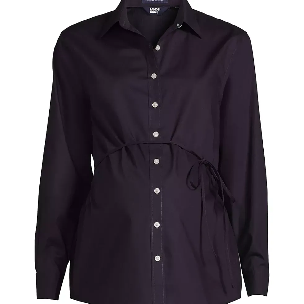 School Uniform Women's Long Sleeve Maternity Adjustable Stretch Shirt