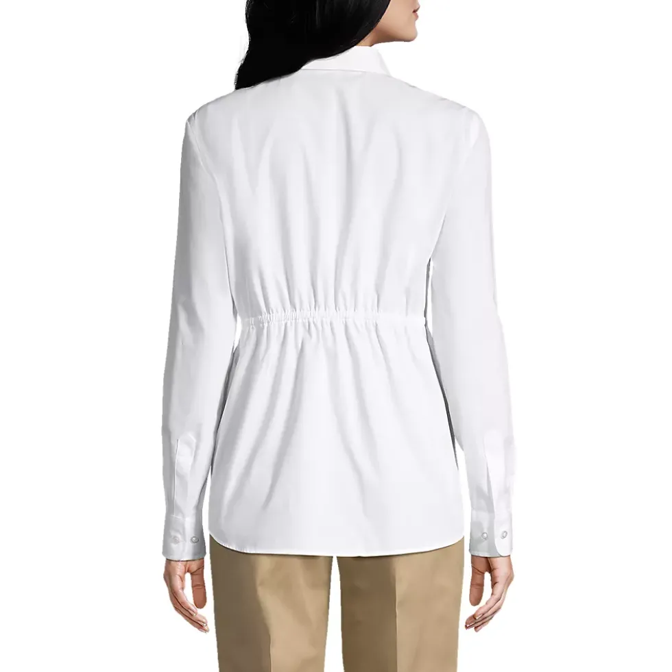 School Uniform Women's Long Sleeve Maternity Adjustable Stretch Shirt