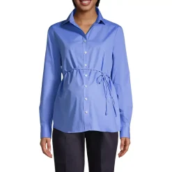 School Uniform Women's Long Sleeve Maternity Adjustable Stretch Shirt