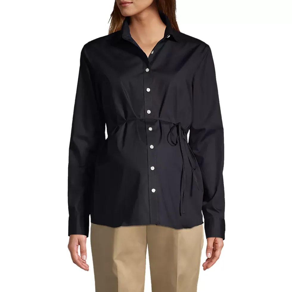 School Uniform Women's Long Sleeve Maternity Adjustable Stretch Shirt