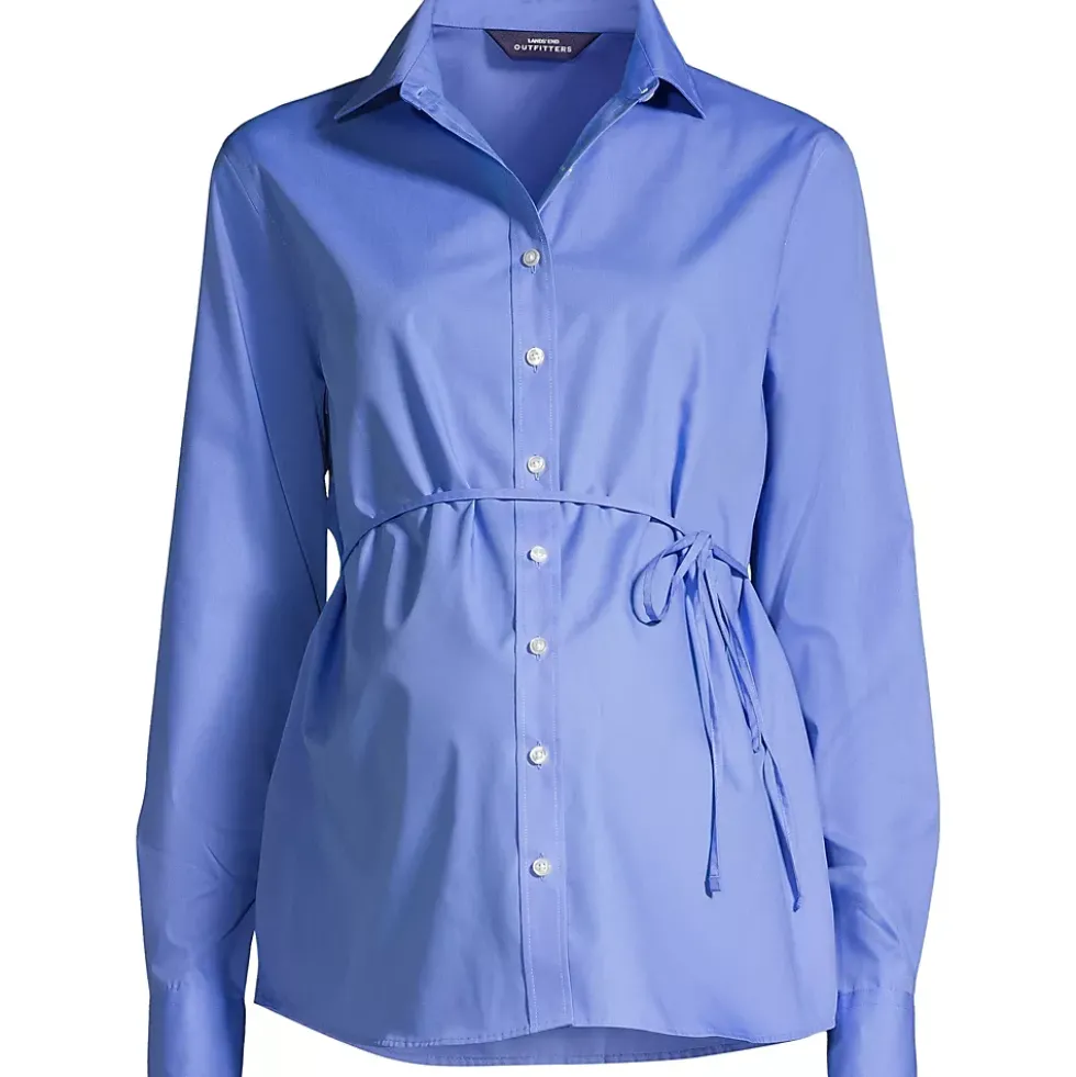 School Uniform Women's Long Sleeve Maternity Adjustable Stretch Shirt