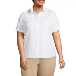School Uniform Women's Petite Short Sleeve Broadcloth Shirt