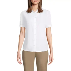 School Uniform Women's Petite Short Sleeve Broadcloth Shirt