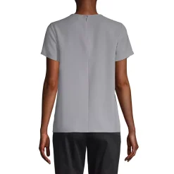 School Uniform Women's Petite Keyhole Crepe Blouse