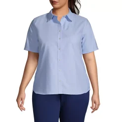 School Uniform Women's Plus Size Short Sleeve Oxford Shirt