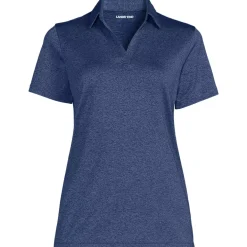 School Uniform Women's Rapid Dry Short Sleeve Space Dye Sport Neck Polo Shirt