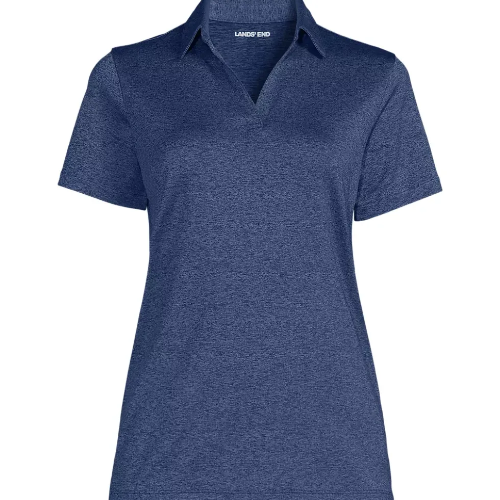 School Uniform Women's Rapid Dry Short Sleeve Space Dye Sport Neck Polo Shirt