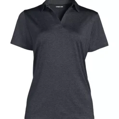 School Uniform Women's Rapid Dry Short Sleeve Space Dye Sport Neck Polo Shirt