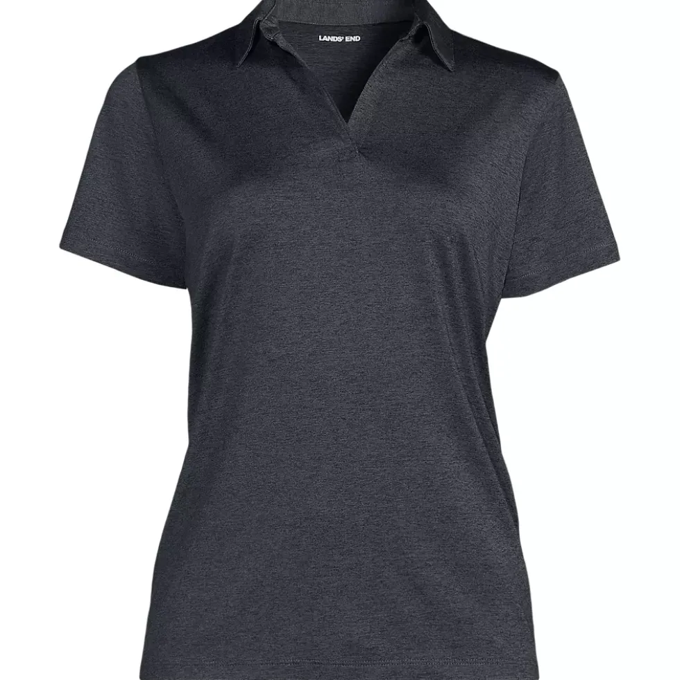 School Uniform Women's Rapid Dry Short Sleeve Space Dye Sport Neck Polo Shirt