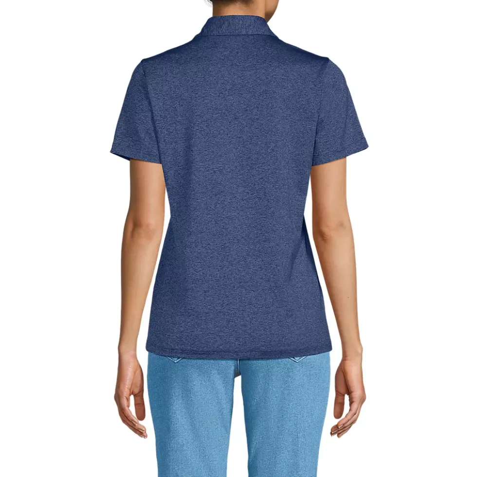 School Uniform Women's Rapid Dry Short Sleeve Space Dye Sport Neck Polo Shirt
