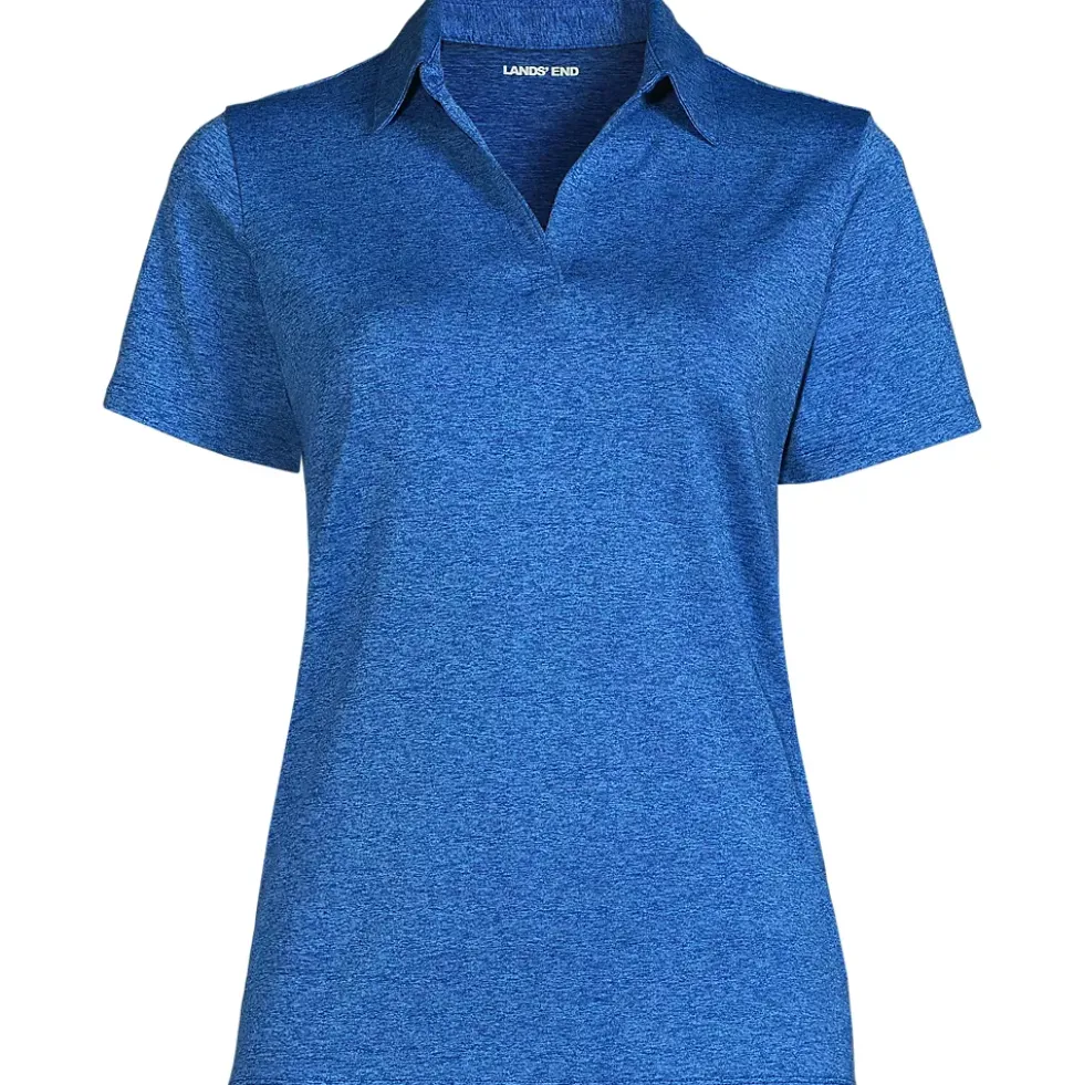 School Uniform Women's Rapid Dry Short Sleeve Space Dye Sport Neck Polo Shirt