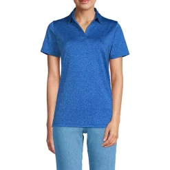 School Uniform Women's Rapid Dry Short Sleeve Space Dye Sport Neck Polo Shirt